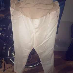 White maternity jeans